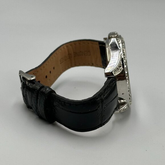 Saint James Watch Women Skull Head Dial Rhinestone Large Dial 42MM New Battery - Picture 10 of 13